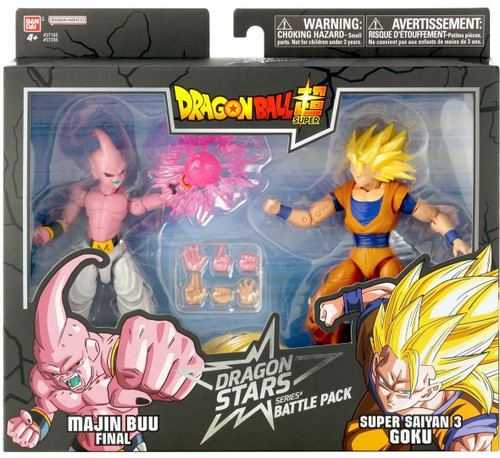  Bandai Dragon Ball Z Dragon Stars Battle Pack Super Saiyan 3 Goku vs Majin Buu Final 6" Figure 2-Pack 