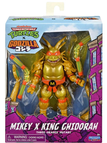  Playmates Teenage Mutant Ninja Turtles x Godzilla Mikey X King Ghidorah 5" Figure 