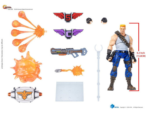 Hiya Exquisite Basic Contra Operation Galuga Bill Rizer 1/12 Scale Figure