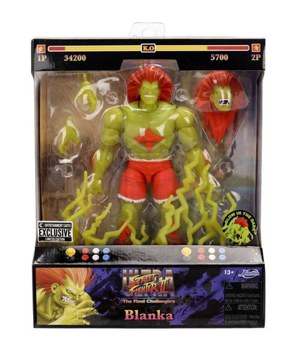 Jada Toys Ultra Street Fighter II Blanka (Glow in the Dark Entertainment Earth Exclusive) 1/12 Scale Figure