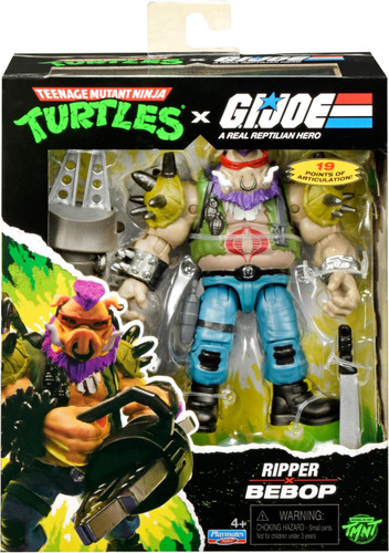  Playmates Teenage Mutant Ninja Turtles x G.I. Joe Bebop x Ripper Figure 