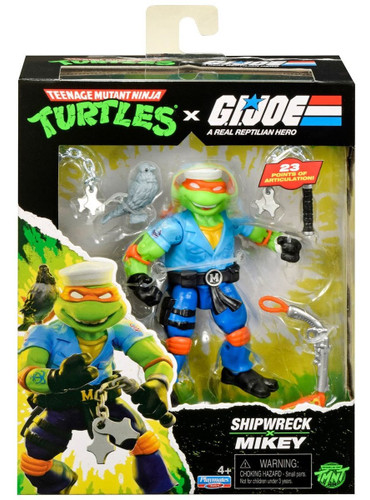 Playmates Teenage Mutant Ninja Turtles x G.I. Joe Mikey X Shipwreck Figure