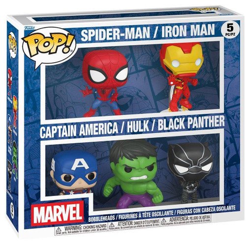  Funko Pop! Marvel Spider-Man / Iron Man / Captain America / Hulk / Black Panther 5-Pack 