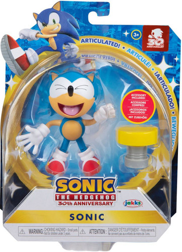 Jakks Pacific Sonic The Hedgehog 30th Anniversary Sonic With Spring 4" Figure