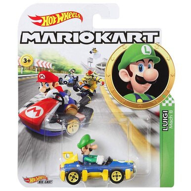 Mattel Hot Wheels Mario Kart Luigi with Mach 8