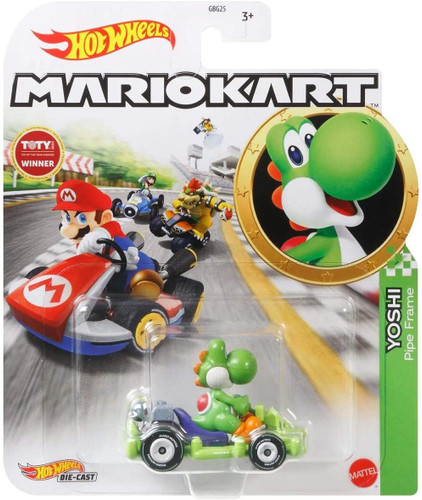 Mattel Hot Wheels Mario Kart Yoshi with Pipe Frame
