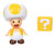 Jakks Pacific World of Nintendo Super Mario Yellow Toad With Question Box 4" Figure