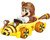Mattel Hot Wheels Mario Kart Tanooki Mario with Bumble V