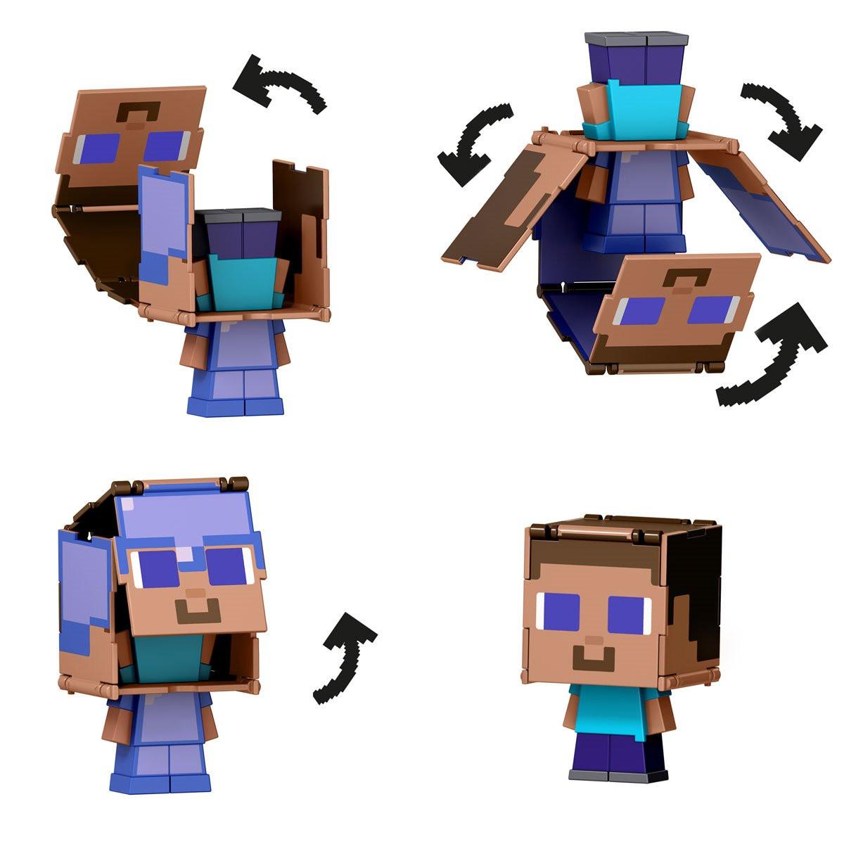 Mattel Minecraft Flippin' Figs Steve/Enchanted Armor Steve