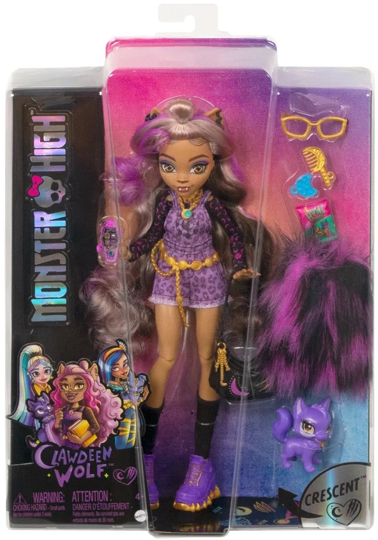  Monster High Clawdeen Wolf Fashion Doll with Purple