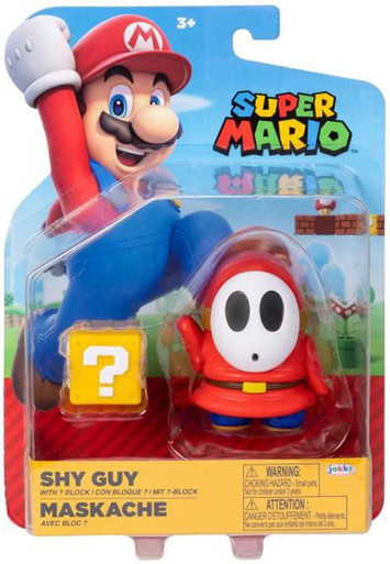 Jakks Pacific World of Nintendo Super Mario Bros Red Shy Guy with Question  Block 4.5