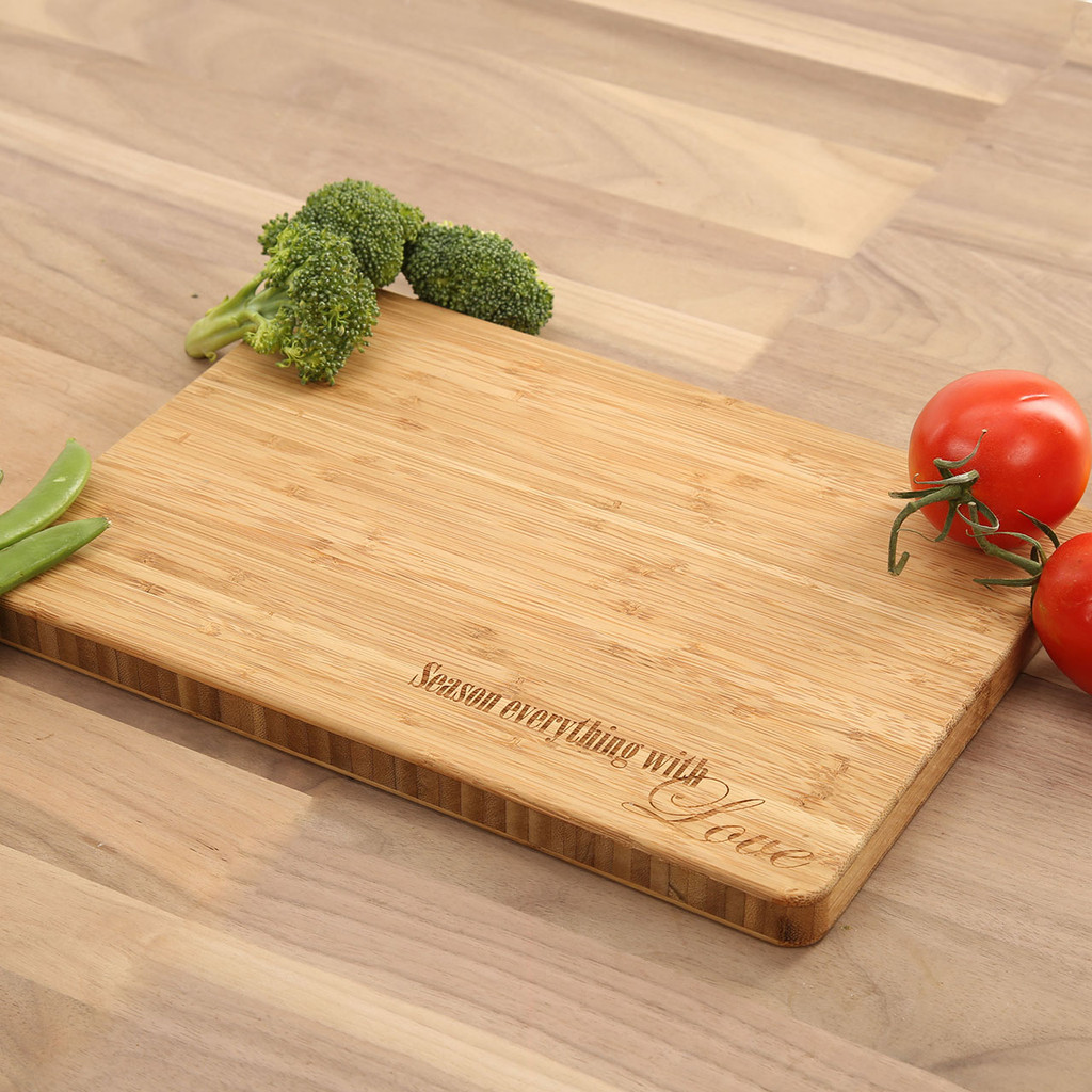 Season Everything with Love - Bamboo Cutting Board - CuttingBoards.net