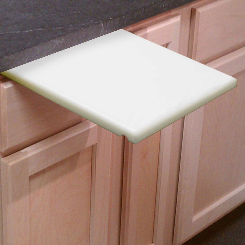 1"  White Poly Under Counter Cutting Board