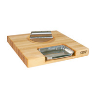 John Boos Prep Master with Pan and Rocker Knife - 18"x 18"x 2-1/4"
