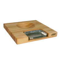 John Boos Prep Master with Pan and Rocker Knife - 18"x 18"x 2-1/4"