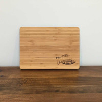 Geometric Fish Laser Engraved Cutting Board
