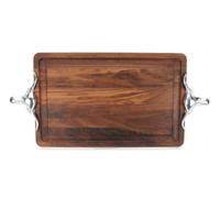 Wiltshire 15" x 24" Cutting Board - Walnut (w/ Long Horn Handles)
