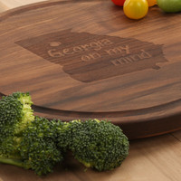 Georgia On My Mind Circle Walnut Cutting Board