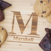 Standard Monogram Engraved Cutting Board with FREE Coasters!