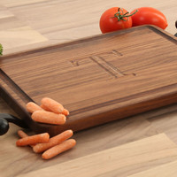 Carved Walnut Rectangle Cutting Board