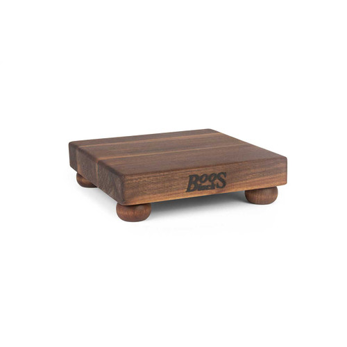 John Boos Non-Reversible Walnut Cutting Board - 9"x 9"x 1-1/2" - with Walnut Feet