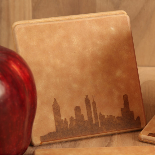 Atlanta Skyline Engraved Coaster Set