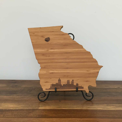 Georgia Board with Atlanta Skyline and Peach Moon