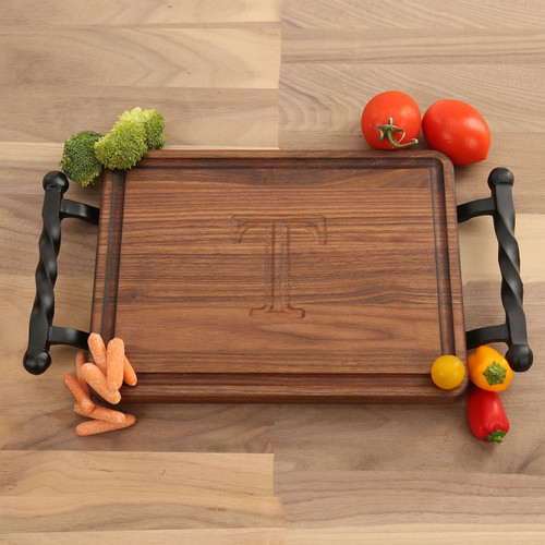 Carved Walnut Rectangle Cutting Board