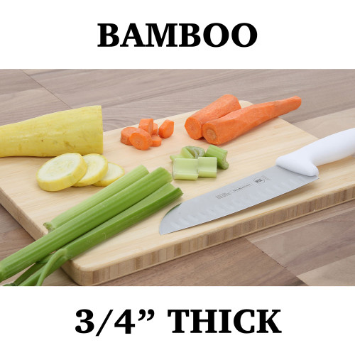 3/4" Natural Edge Grain Bamboo Cutting Board