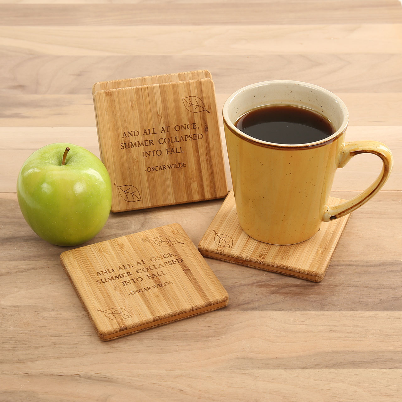 Oscar Wilde Fall Quote Coaster Set - CuttingBoards.net, image size:1280x1280