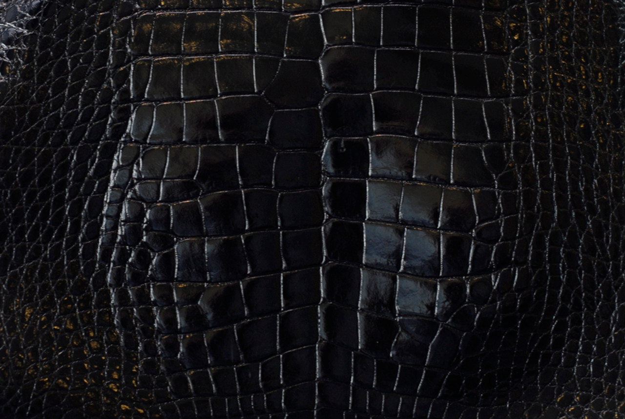 Nile Crocodile Skin Belly Matte Black 35/39 cm