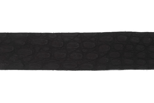 Belt Strip Crocodile Flank Suede Black