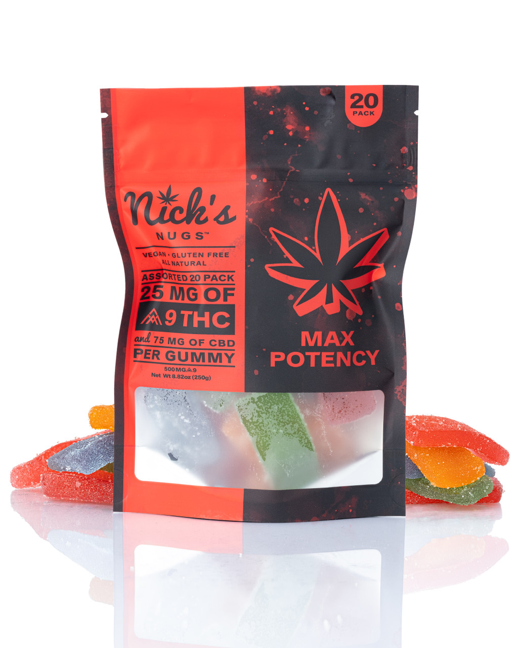 イルミナティカード　 Drug Companies Max Potency (Code Red) by Nick's Nugs 25 mg ∆9 | 75 mg CBD Gummy