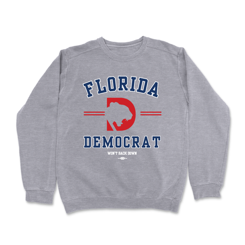 Florida Democrat - Navy & Red (Dark Ash Crewneck Sweater) Florida Democrat - Navy & Red (Dark Ash Crewneck Sweater)