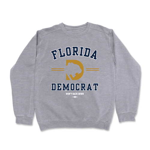 Florida Democrat - Navy & Gold (Dark Ash Crewneck Sweater) Florida Democrat - Navy & Gold (Dark Ash Crewneck Sweater)