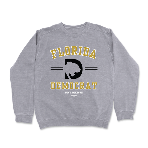 Florida Democrat - Black & Gold (Dark Ash Crewneck Sweater) Florida Democrat - Black & Gold (Dark Ash Crewneck Sweater)