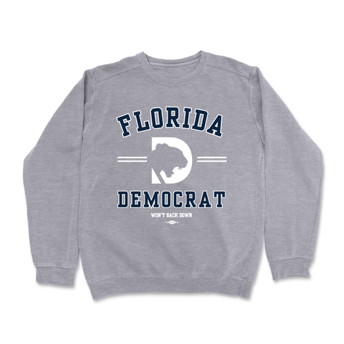 Florida Democrat - Navy & White (Dark Ash Crewneck Sweater) Florida Democrat - Navy & White (Dark Ash Crewneck Sweater)