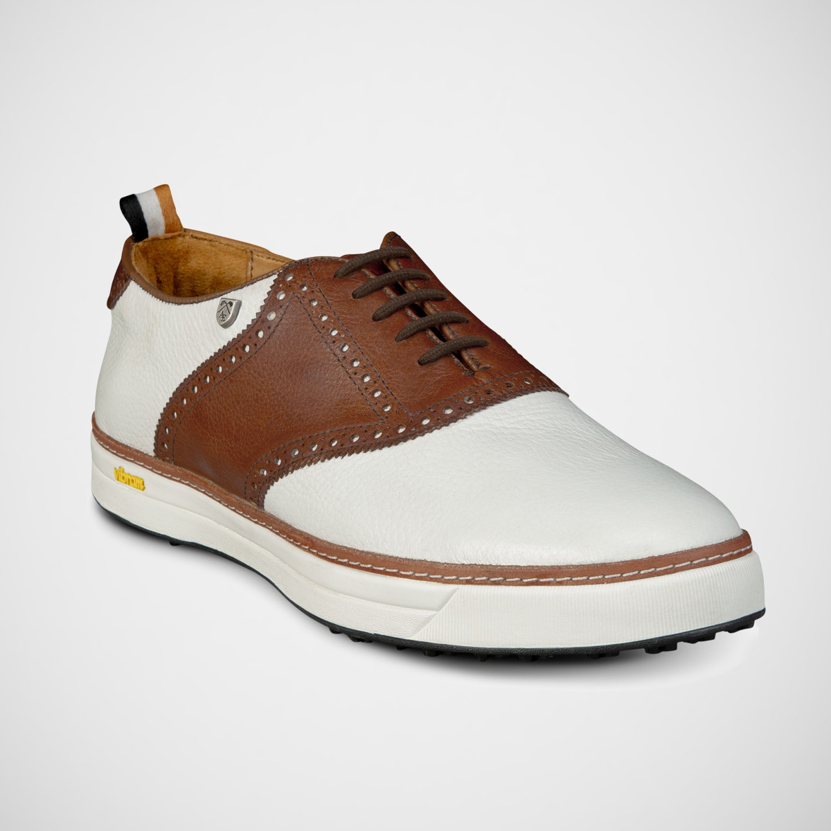 Mens Leather White & Brown Allen Edmonds Golf Shoes display picture 2