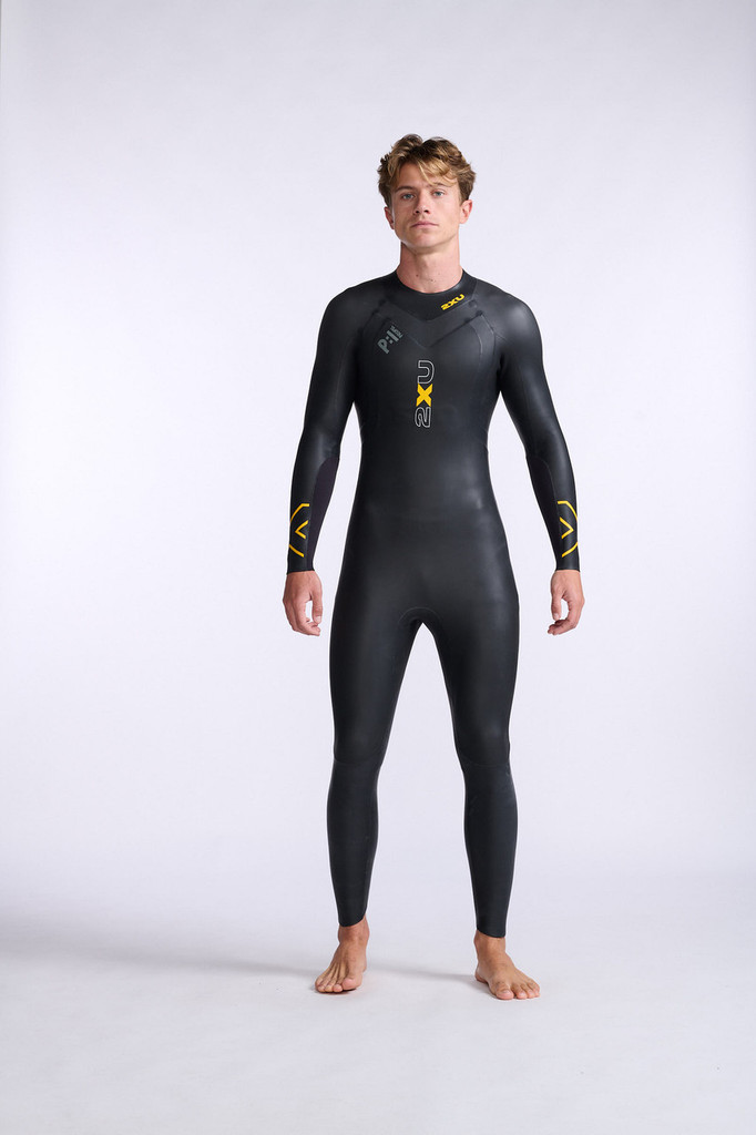 2XU - Men's P:1 Propel Wetsuit - Black/Ambition - 2026 - Wetsuit Hire