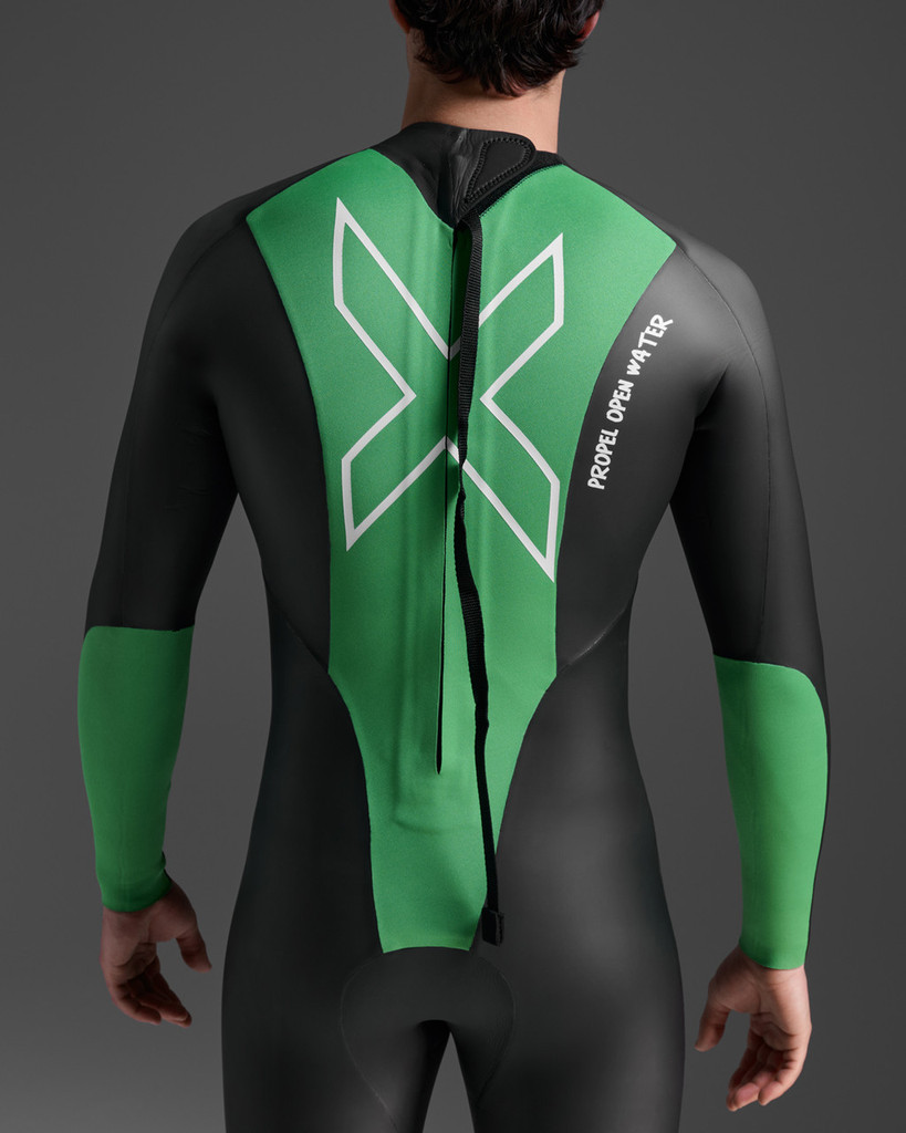 2XU - Men's Propel Open water  Wetsuit - Black/Bright Green - 2026 - Wetsuit Hire