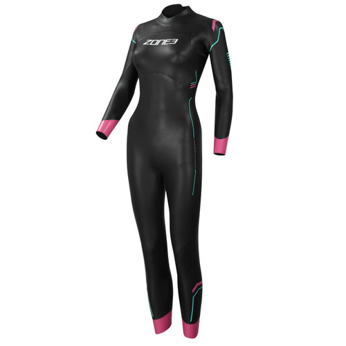 Zone3 - Women's Agile Wetsuit 2024 - Black/Pink/Turquoise - 28 Day Hire