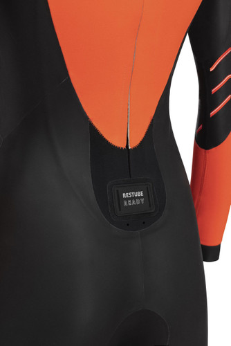 Close up of Orca Zeal Hi-Vis Wetsuit back - 2025