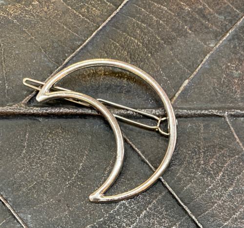 Moon Shape Hair Clip-Silver