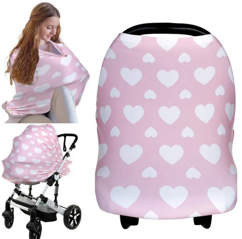 Carseat Canopy - Nursing Cover (Sweetheart)