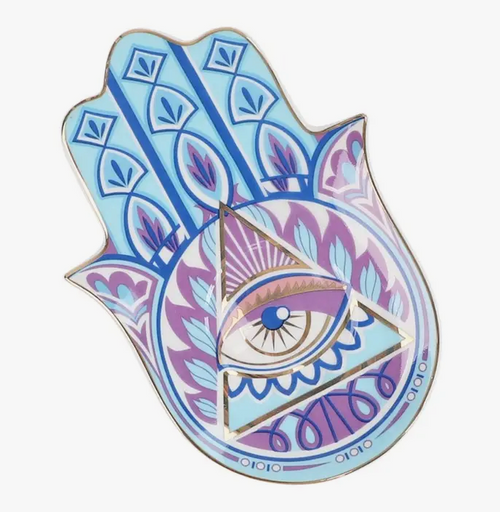 Evil Eye-Good Looking Eye Dish-Light Blue & Purple