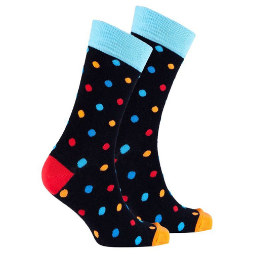 Men's Black Sky Dot Socks by Socks n Socks