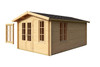 The Alexandra 44mm Log Cabin with the Double Window to be Fitted anywhere on this log cabin.