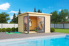 Domeo 1 from Cabins Unlimited is the smallest of our Modern Garden Buildings with sliding aluminium doors.