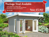 Love your Garden Barbados 3 - 4.0m x 3.1m - 44mm Log Cabin with Reduced Installation and Base