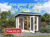 Love your garden this February with our discounted Lasita Oban 2.4m x 2.4m Corner Summerhouse